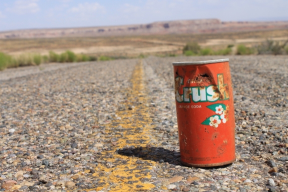 Old can in the old road, on or adjacent to the Comb Ridge parcel.